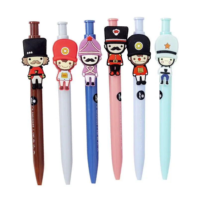 1pc Wholesale British Soldiers Creative Pressing Ball Pen 0.5mm Student Cartoon Ballpoint Pen Wholesale