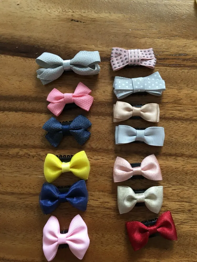 

New design Baby Mini andmade Cloth Bowknot Hair Clips Kids with Little Hair New born Girls Hair Accessories Baby Hairpins J1901