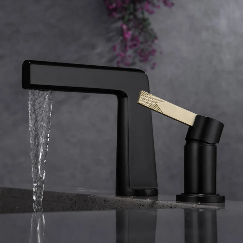 

Innovative Fashion Two Hole Single handle Bathroom sink faucet High Quality Brass Cold hot Basin mixer faucet Top Quality Faucet