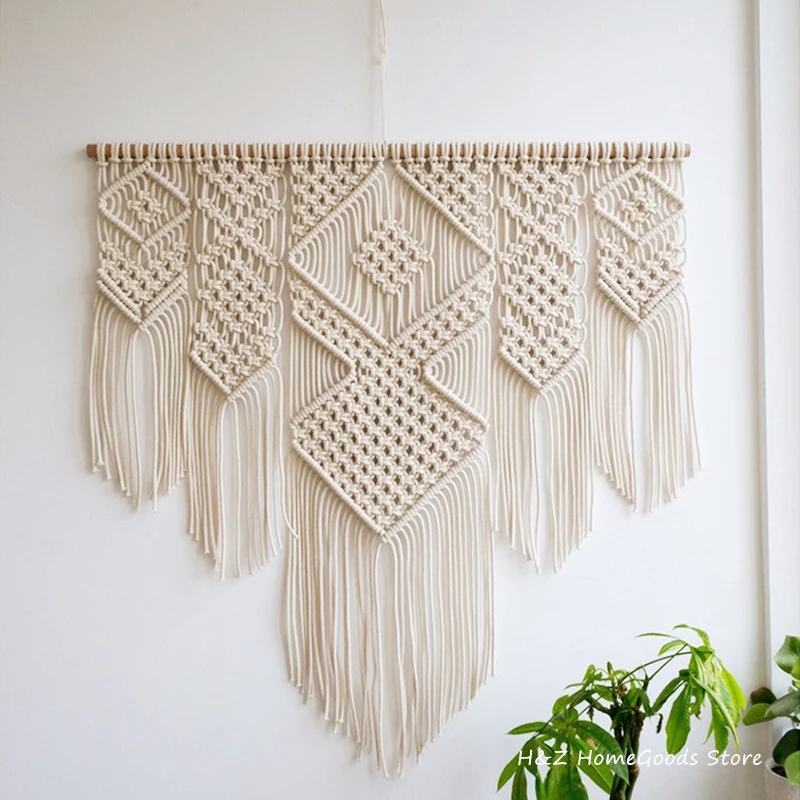 Bohemian Macrame Wall Hanging Tapestry Boho Nordic Style Hand Woven For Home Decor Livingroom Bedroom Room House Decoration