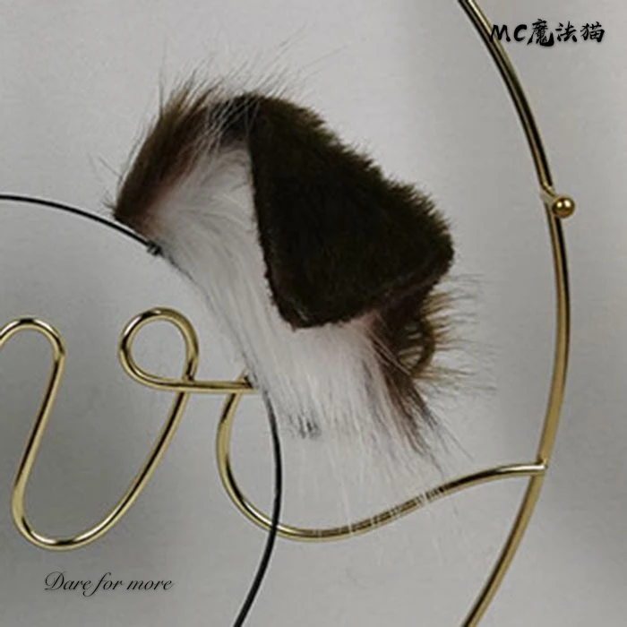 cos dog ears animal ear hand-made animal tail hair band hairpin hairpin KC headwear cos simulation fold-ear cat hair accessories