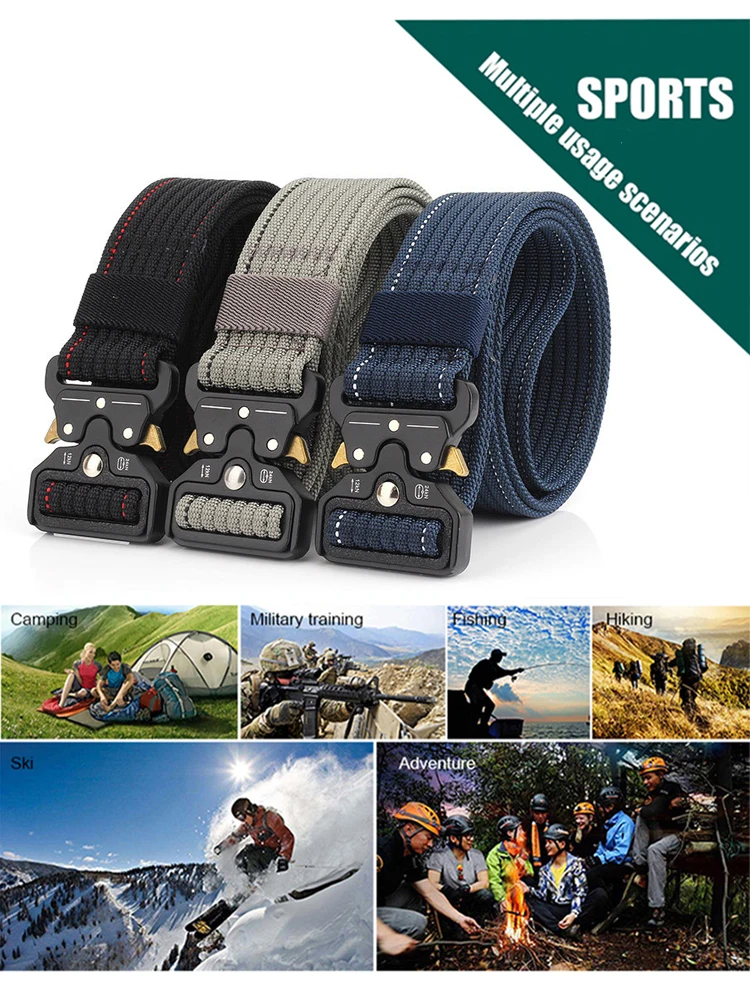 Hssee Retro taktischen Gürtel für Männer Metalls chnalle Schnell verschluss Militär armee Gürtel robuste Nylon Outdoor Casual Gürtel Gürtel männlich – Detail 2