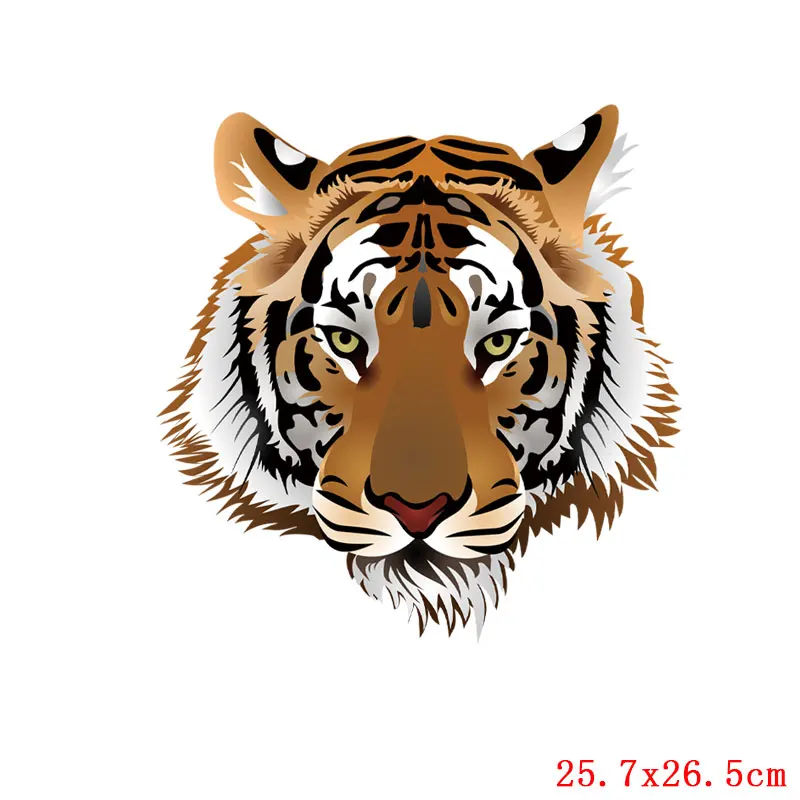 Tiger Heat Vinyl Transfer For Clothing Animals Lion Thermal Stickers Iron On Transfers For Clothes Applique For Washable T-shirt