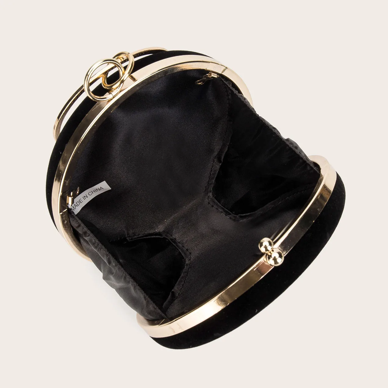 Black Velvet Round Clutch bag Women\'s mini Evening Bag Wedding Purse Handbag  2022 new Exquisite Chain Shoulder Bags B384