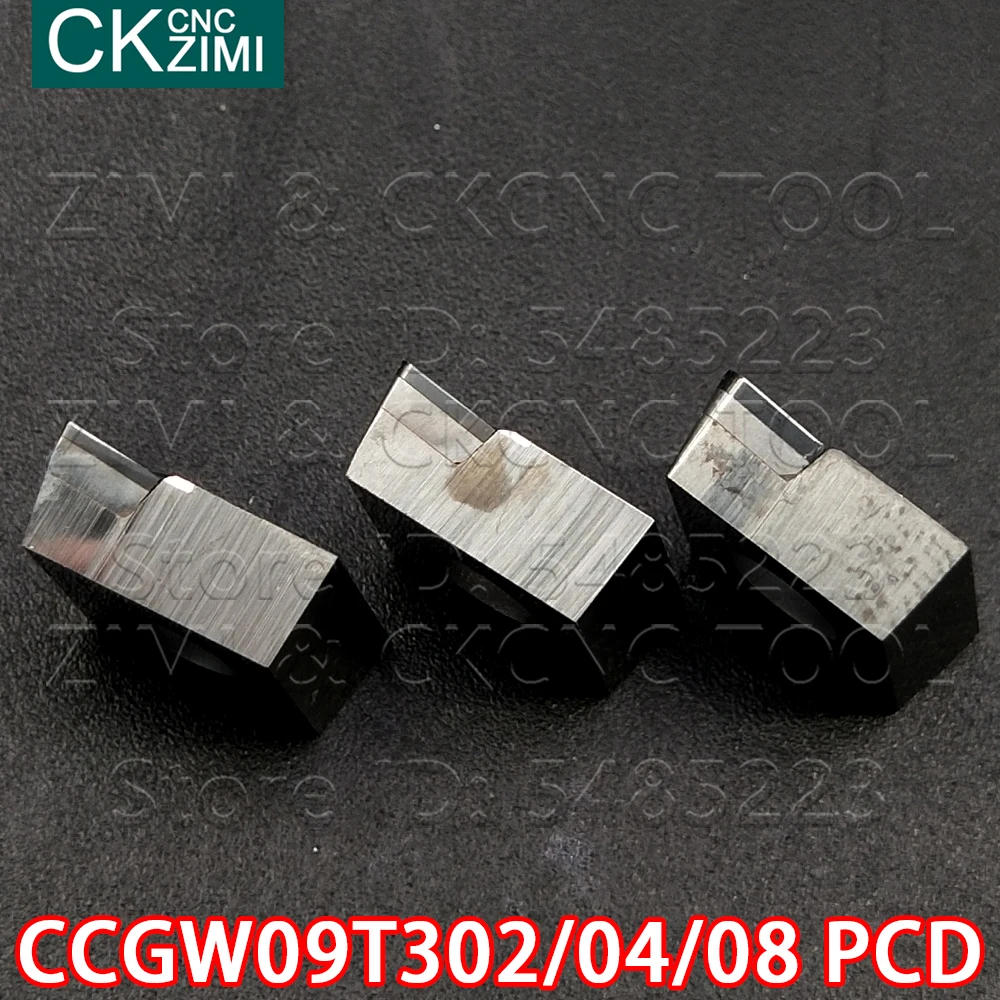 CCMT CCGW09T302 PCD CCGW09T304 PCD CCMT CCGW09T308 PCD Dimamond PCD CNC inserti da taglio tornio strumenti CCGW CCMT 09T3 per alluminio