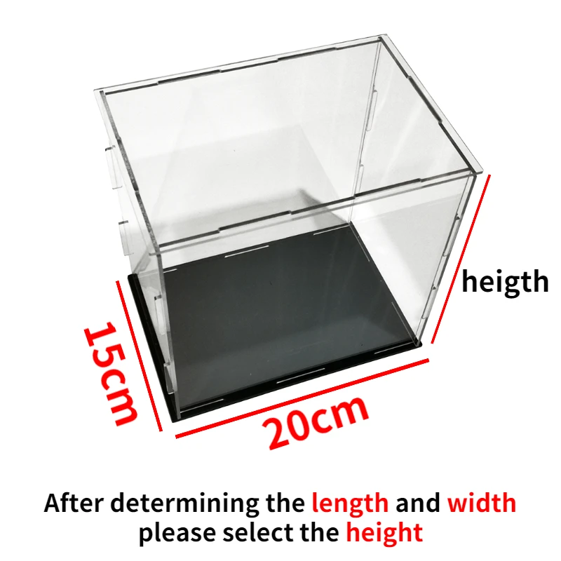 Vitrine en acrylique transparent - Boîte de rangement pour comptoir - Cube pour objets de collection, figurines d'action, figurines miniatures - Protection contre la poussière - Rangement et