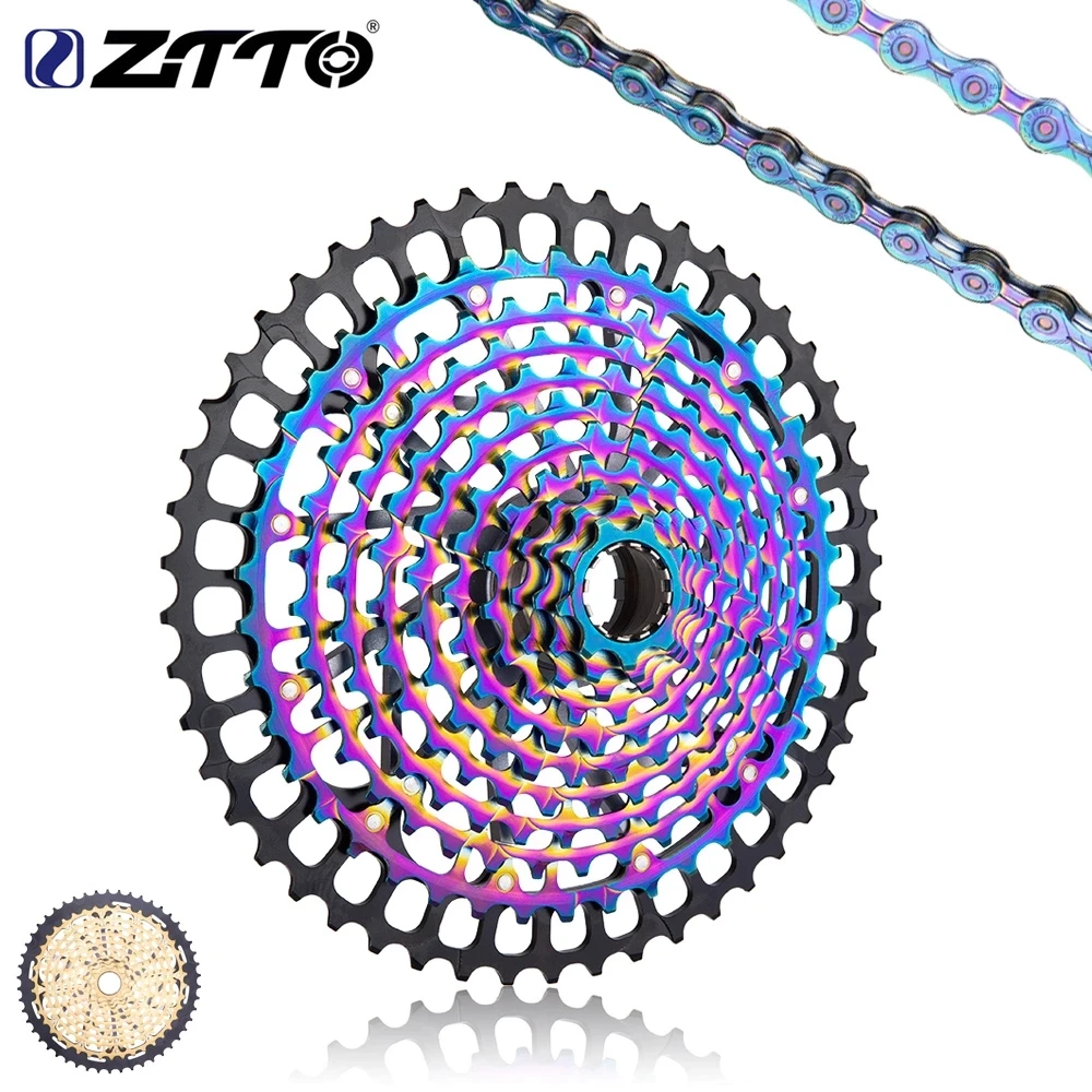 ZTTO MTB 11 Speed 9-50T 9-46 ULT Cassette XD freehub Golden Rainbow Silver Steel Durable Sprocket Lightweight 11s 9-50 k7