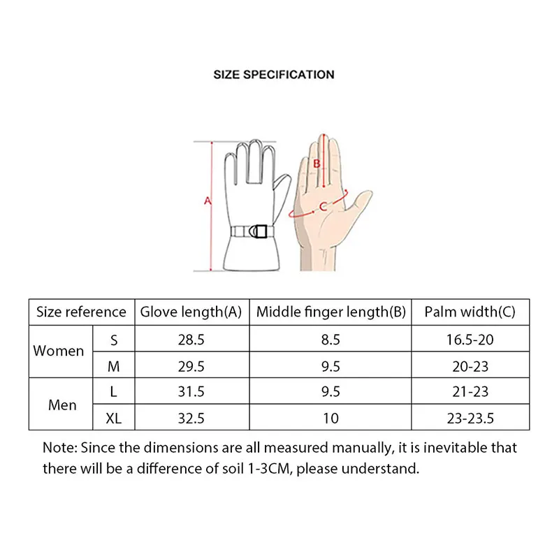 Winter Men Women Ski Gloves Windproof Warm Waterproof  Touch-Screen Fleece Non-slip Snowboard Snowmobile Cycling Skiing Gloves