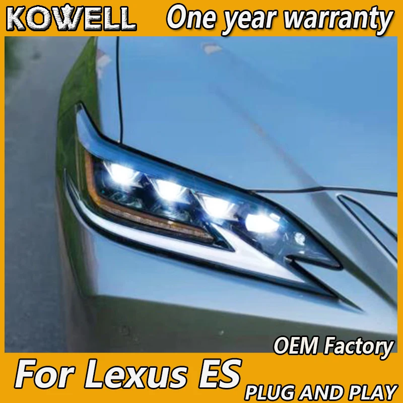 KOWELL Car Styling  For Lexus ES 2018-2019 Headlight For Lexus ES Head Light Dyanmic Turn Signal