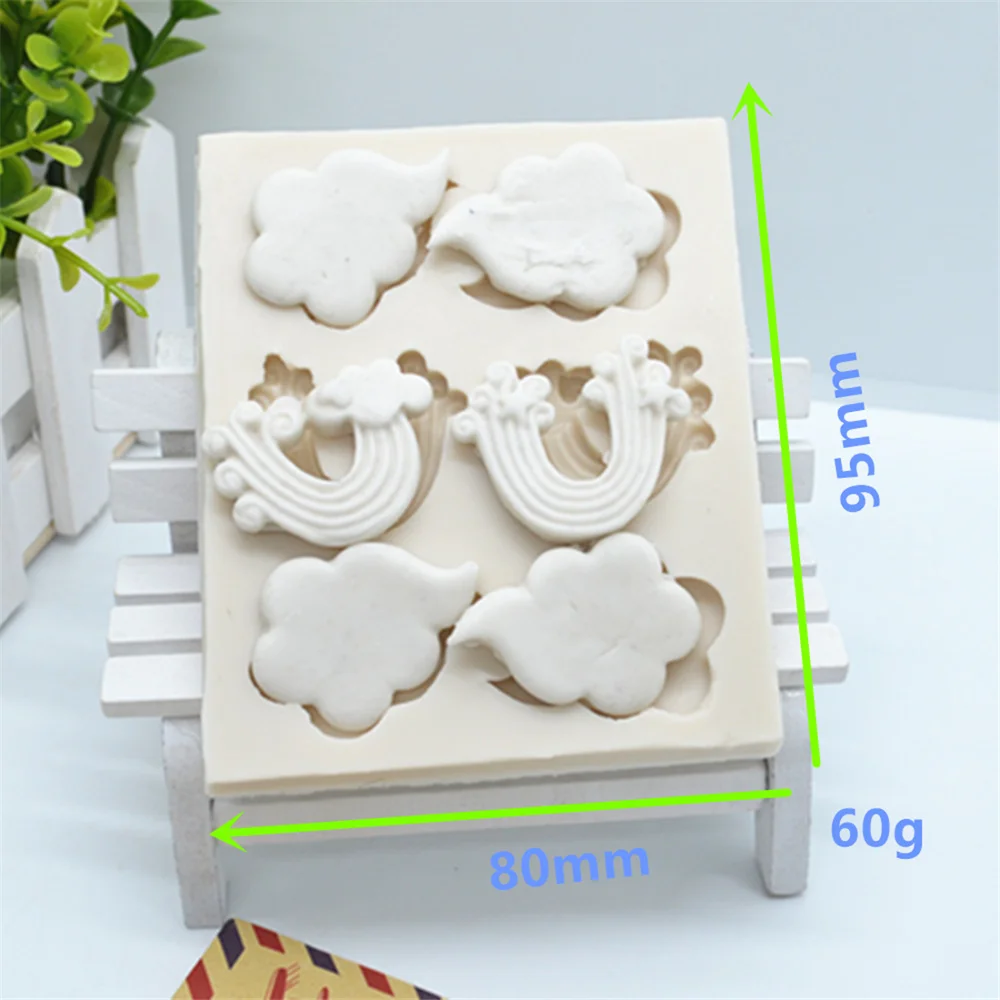 Luyou 1pcs 3D Rainbow Silicone Resin Fondant Molds Wedding Cake Baking Molds Pastry Kitchen Baking Accessories  FM1441