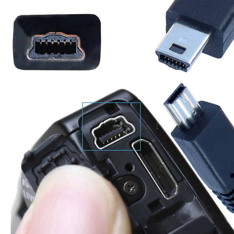 MINI USB 6 PIN do AV RCA aparat cyfrowy kamera kabel do Canon