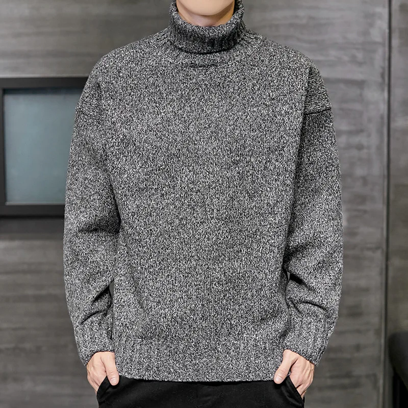 Turtleneck Men Sweater Mens Knit Pullover Sweaters Male Knitted Bottoming Shirt Mens Jumper Winter Clothes for Man Turtle Neck