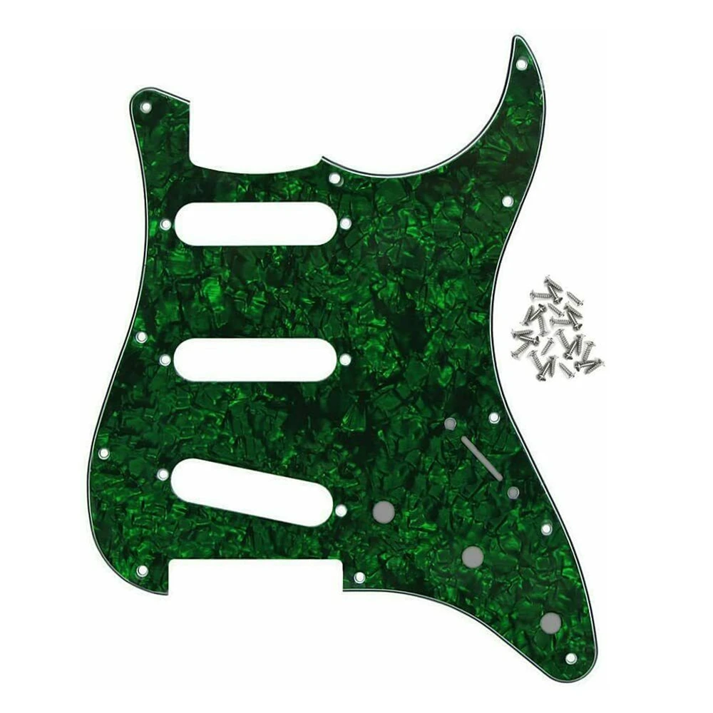 1pcs SSS Electric Guitar Pickguard 3 Ply 11 Holes with Screw for FD ST Style Guitar Parts Replacement