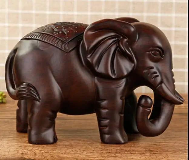 

black sandalwood Ebony elephant furnishings solid wood carving crafts carved Wood furnishings rosewood Handmade sculpture