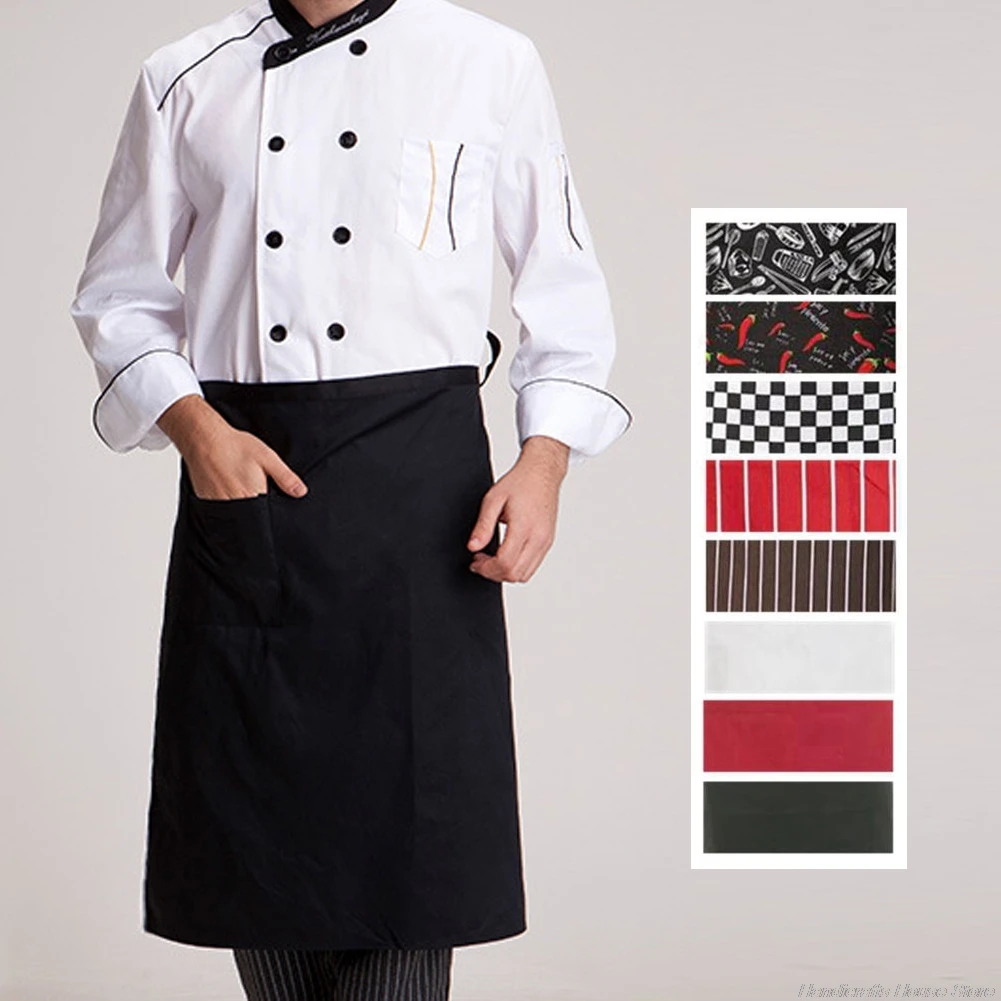 Kitchen Aprons Half-length Long Waist Apron Catering Chefs Waiters Uniform New D21 20 Dropshipping