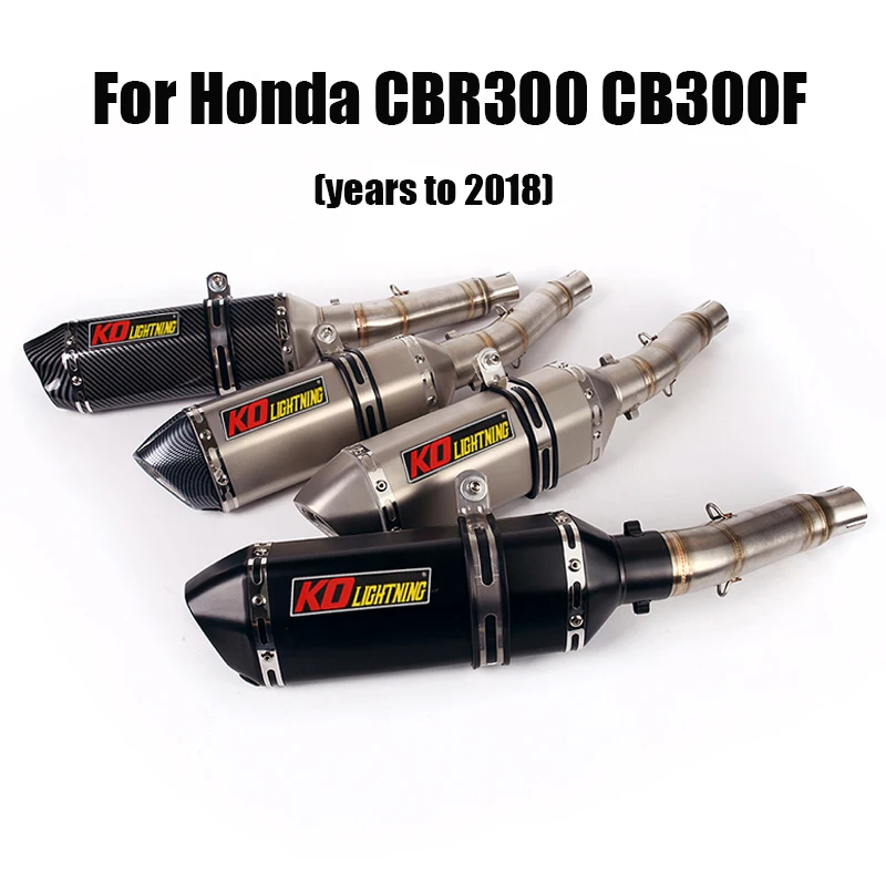 

Exhaust System For Honda CBR300 CB300F Motorcycle Escape Muffler Silencer Pipe DB Killer Slip On Connect Tube Middle Link Pipe