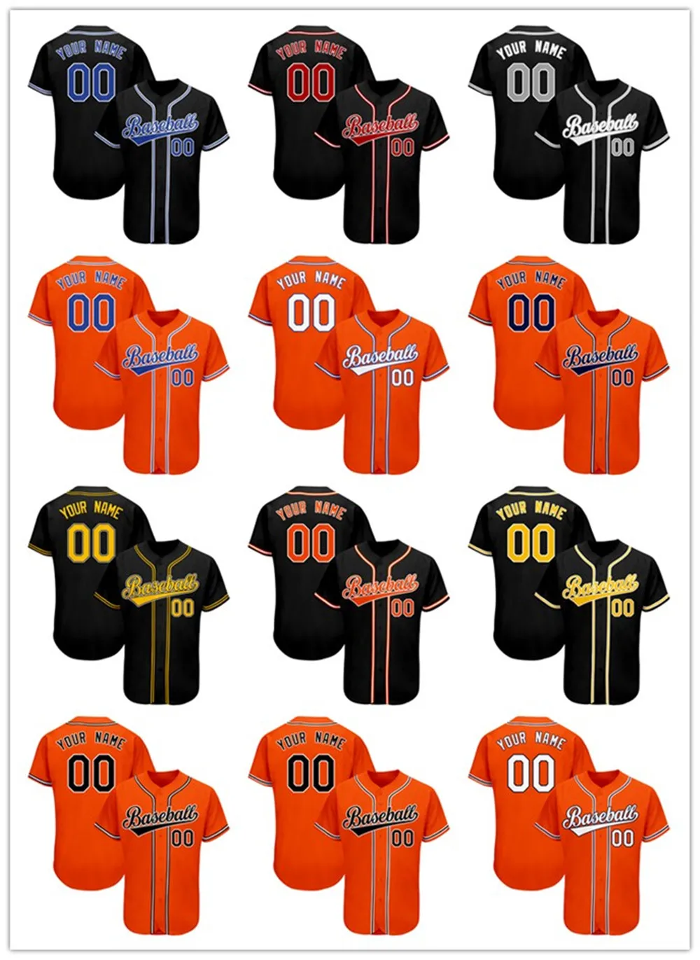 Customize High Quality Baseball Jerseys for Holiday，Embroidered Playing Sportwear Designing Your Own Name/Numbers Tee Shirts