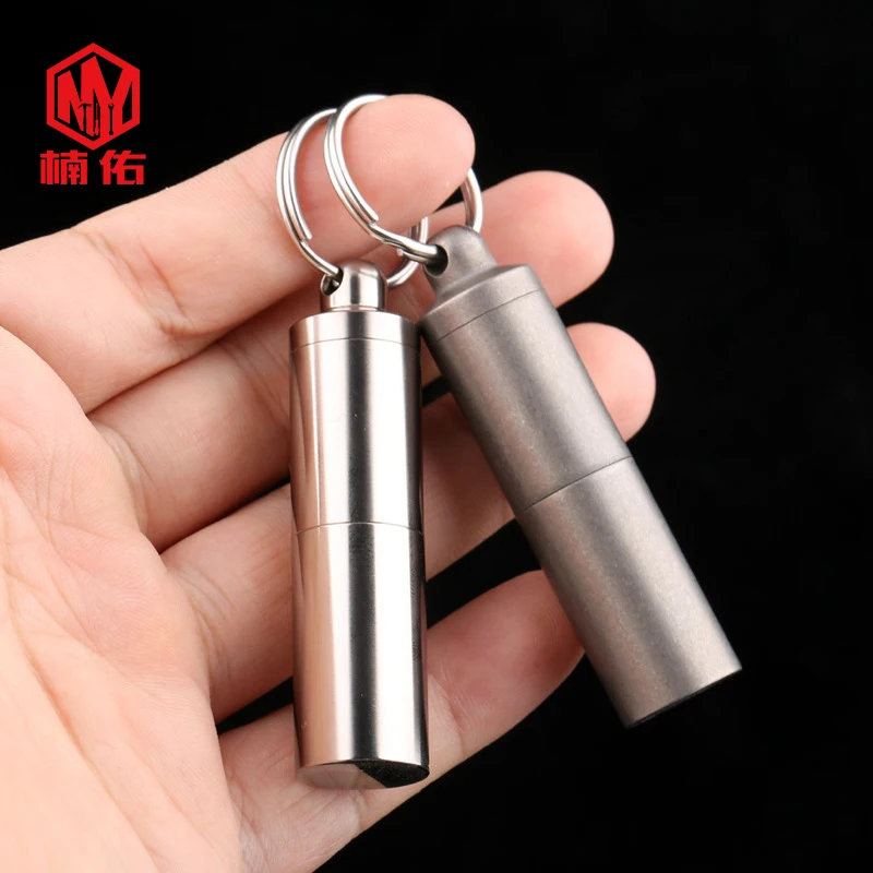 1PC Titanium Alloy Portable Medicine Box Portable Sealed Moisture-Proof EDC Multifunction Layered Pill Sub-Packing Box