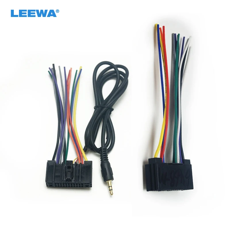 

LEEWA Car Radio Wiring Harness Audio Stereo Wire Adapter for Ford Ferry Focus Mondeo Fiesta 3.5mm AUX Wiring Plug #CA6468