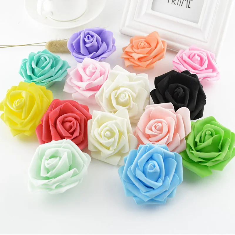 5/20Pcs 7CM Foam Teddy Bear of Roses Christmas Decorations for Home Wedding Decorative Flowers Artificial Flowers Wholesale