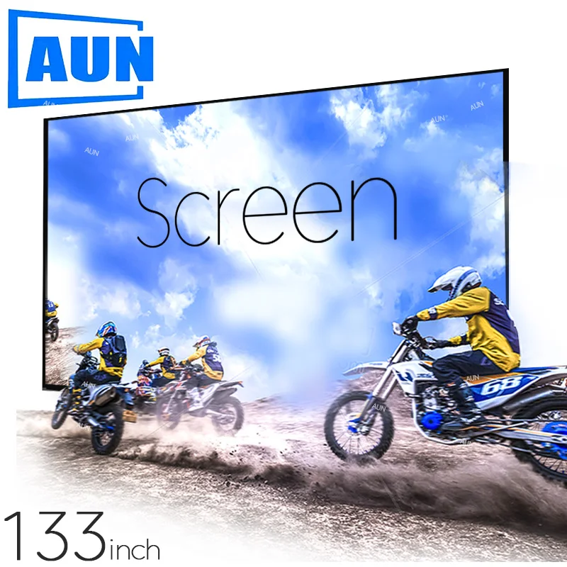 

AUN Projector Screen 133 120 100 60 Inch Thicken Foldable Portable White Cloth Material 1080P 4K 2K Home Theater