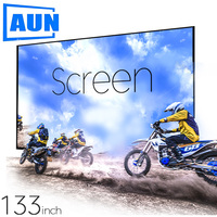 AUN Projector Screen 133 120 100 60 Inch Thicken Foldable Portable White Cloth Material 1080P 4K 2K Home Theater
