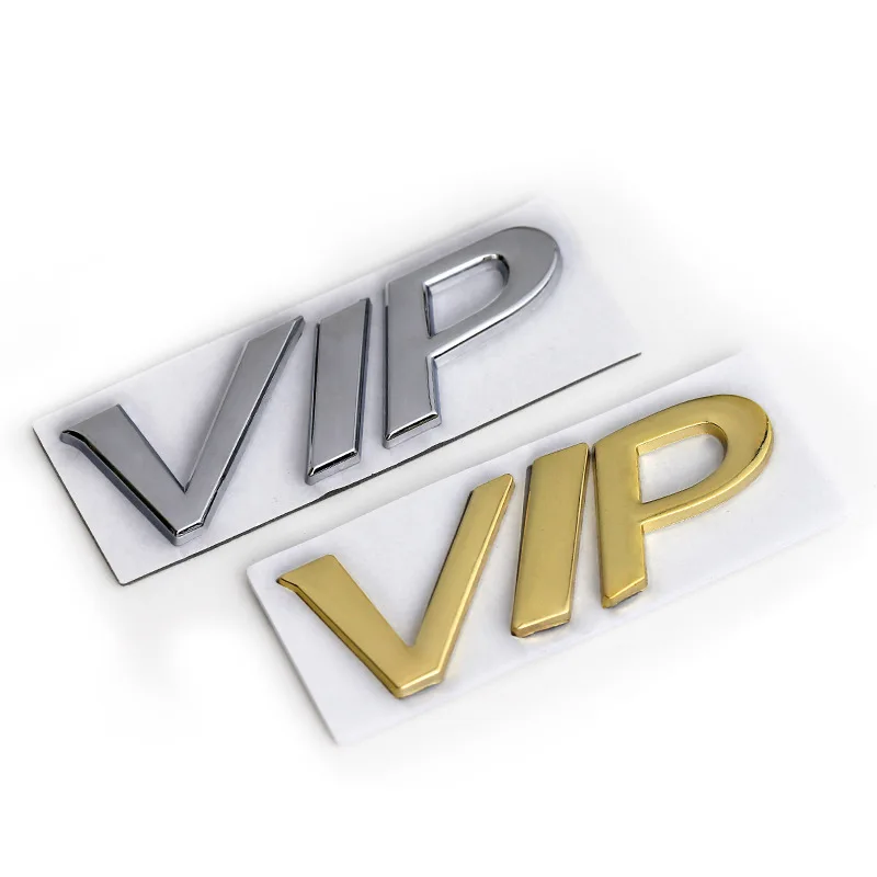 

2 PCS VIP 3D Cool Logo Metal Badge Emblem Tail Decal Car Stickers Motorcycle Car Accessories Automobile Car Styling