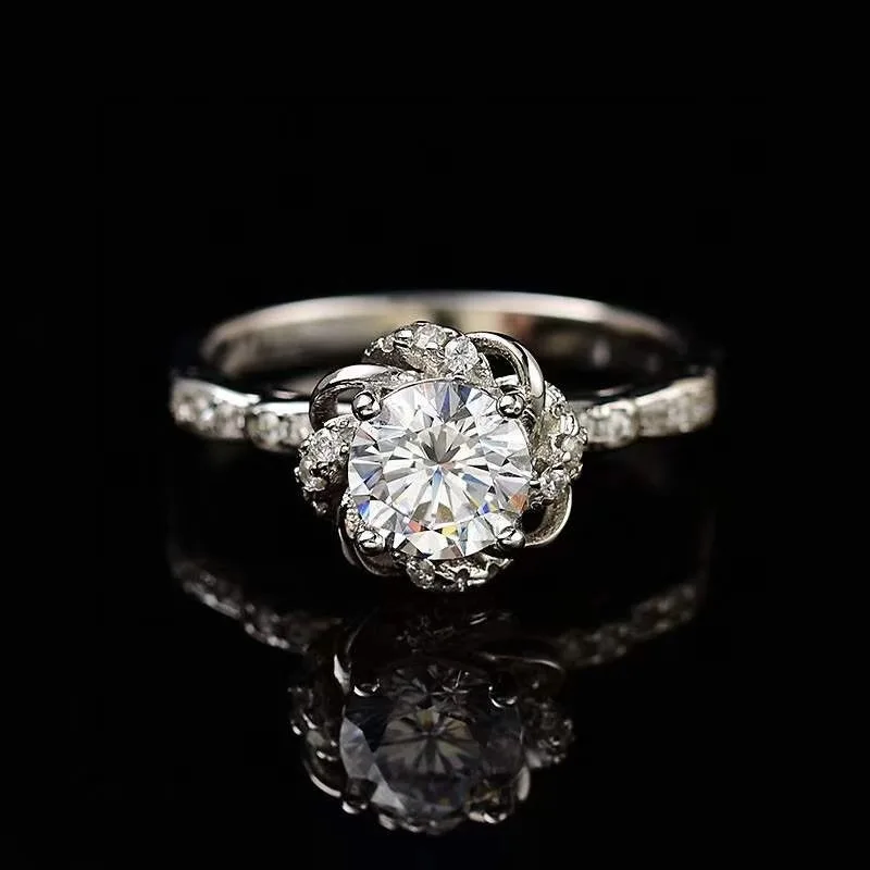 

Moissanite кольцо 925 серебро Делюкс стильное серебряное кольцо для женщин 2.00ct D VVS обручальное кольцо