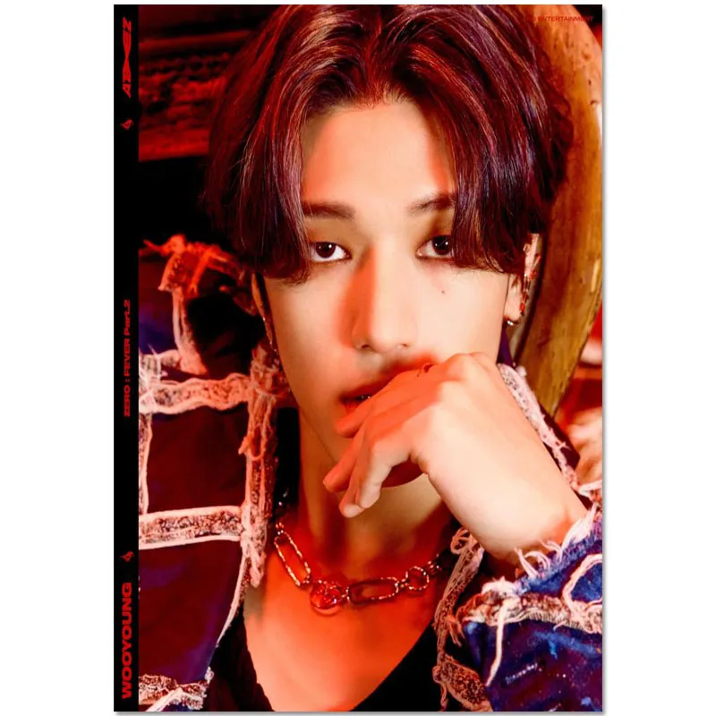 Ateez Wooyoung Poster Custom Canvas Poster Art Home Decoration Cloth Fabric Wall Poster Print Silk Fabric 30X45cm40X60cm 12.15