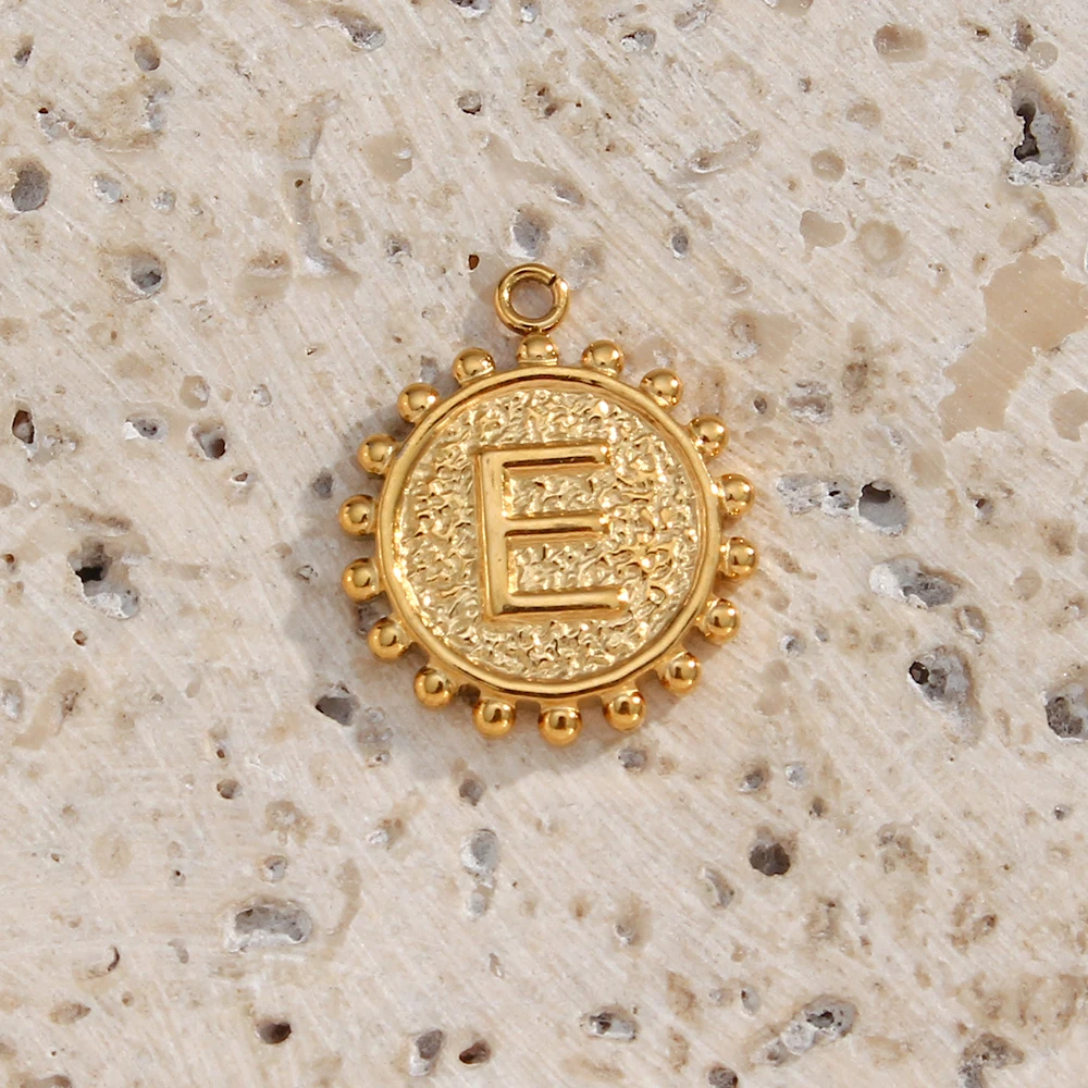 E.B.belle A-Z 26 Letters 18K Gold Charm Stainless Steel Waterproof Basic Alphabet DIY Jewelry Making Necklace Bracelet Earring