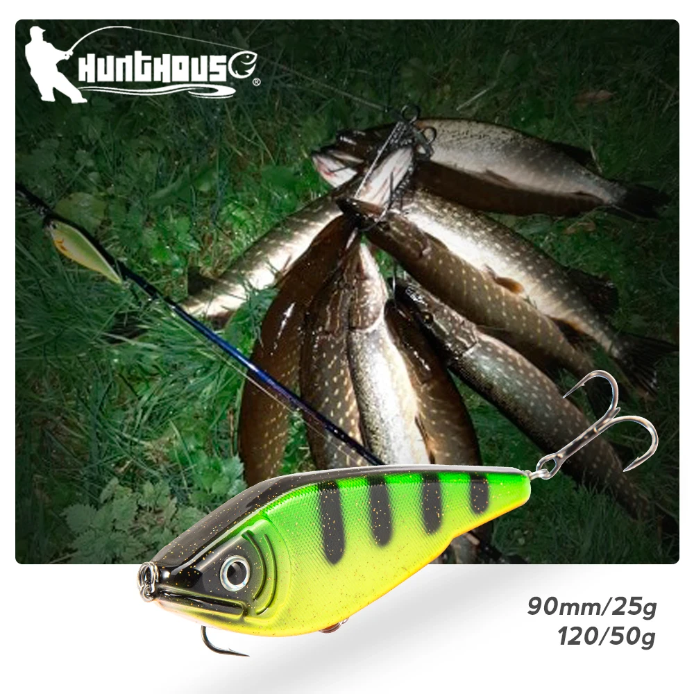 Hunthouse Jerkbait LW518 Señuelo Hundimiento Lento para Lucio y Lubina