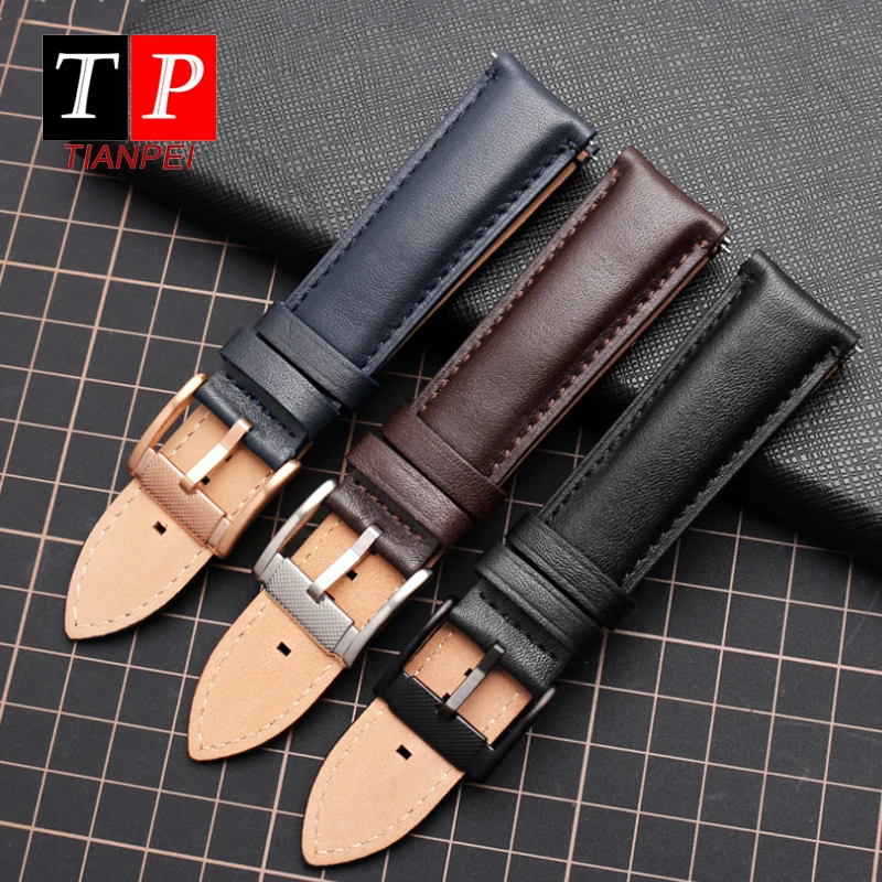 Genuine Leather 22mm watch strap for FOSSIL FS4835/FS5237/ME3052/FTW1114 Cowhide 20mm watch band replace waterproof bracelet men