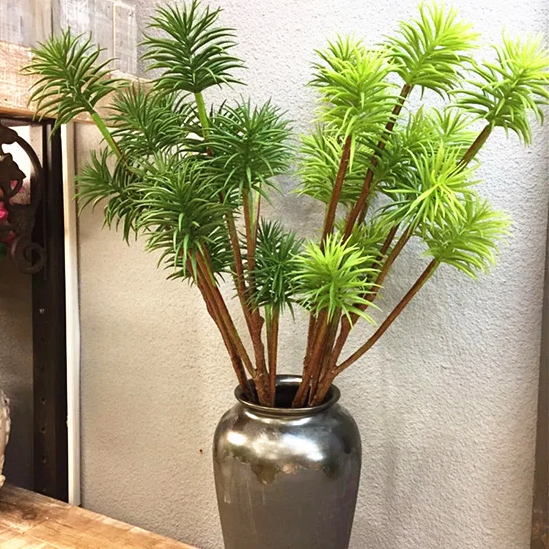 68CM 5Fork Artificial Podocarpus Plants Green Decorative Branches Flower Arrangement And Grass Office Hotel Home Decor Props