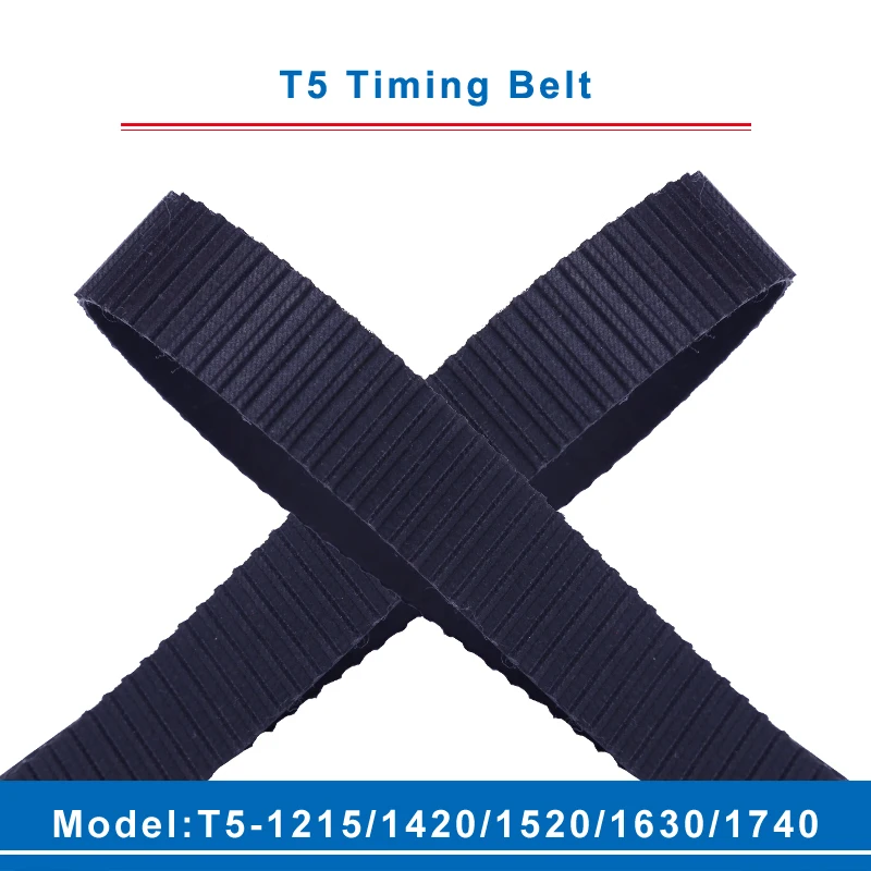 T5 Timing Belt Model T5-1215/1420/1520/1630/1740 Belt Teeth Pitch 5mm Transmission Belt Width 10/15/20/25/30/35/40/45/50mm