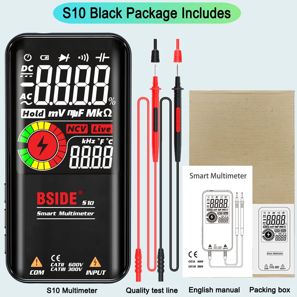 BSIDE Professionelles Digitales Multimeter Smart 9999 EMF Multitester DC AC Spannung Kondensator Ohm Diode Live Elektrischer Tester USB-Ladefunktion – Detail 20