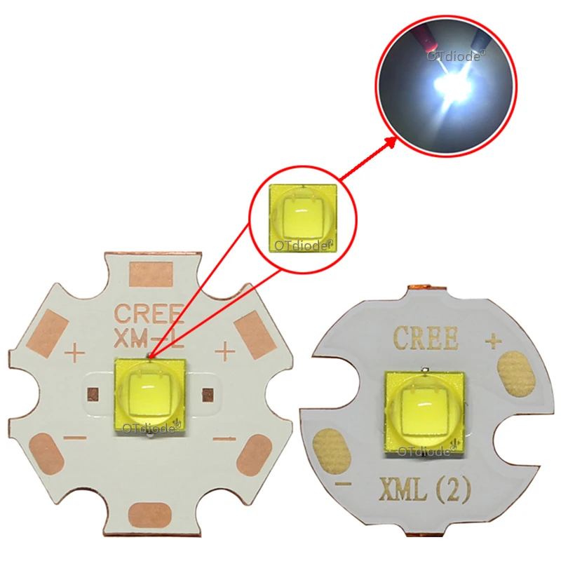 Original XM-L3 XML3 5050 3rd Generation Cool white LED Emitter Chip Bulb flashlight DIY parts on Copper Aluminum Board