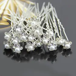 20Pcs/Set Women Wedding Imitation Pearl Hairpins Bridal Jewelry U-Shaped Hair Clips Bun Braiding Ponytail Hairstyle Barrettes