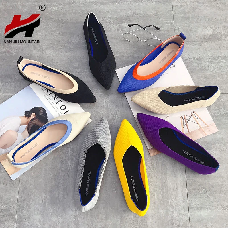 Simple Flat Shoes Women Comfortable Latex Insole Casual Shoes Candy Colors Pointed Single Shoes