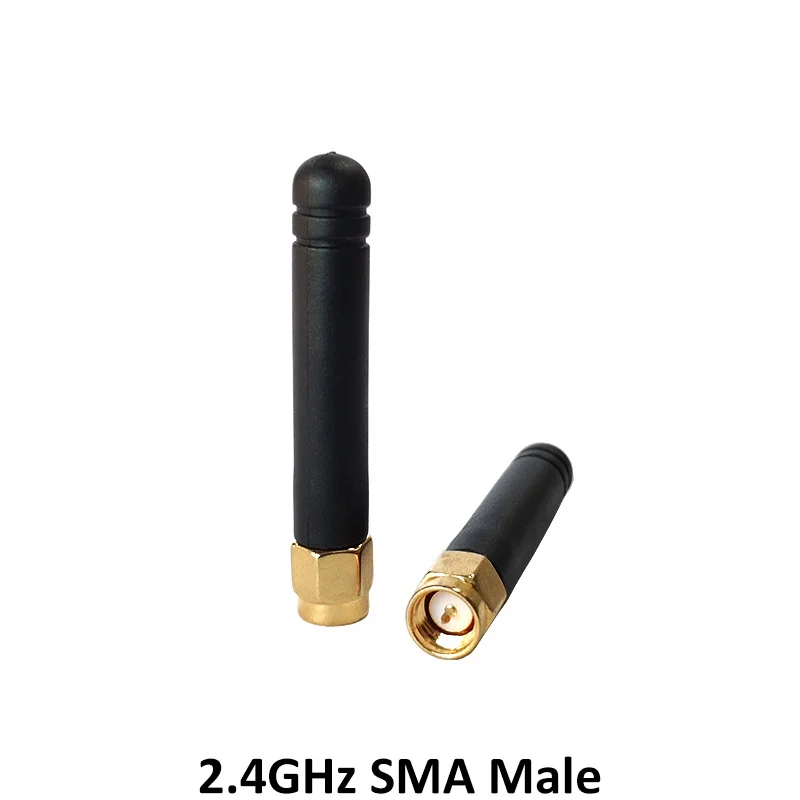 Grandwisdom 10pcs 2.4G antenna 2dbi sma male wlan wifi 2.4ghz antene pbx iot module router signal receiver antena high gain