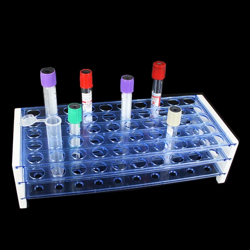 Imagen 2 del producto Estante de plástico para tubos de ensayo, soporte de bureta de 13/16/18mm con 40/50 agujeros, suministros escolares para laboratorio