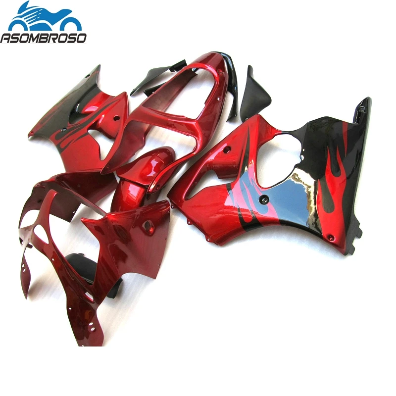 

Free Customize Motorcycle parts Injection for Kawasaki Ninja ZX6R fairing kit 2000 2001 2002 red black set zx6r 00 01 02 YH20