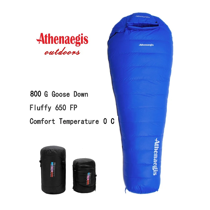 

Athenaegis Ultralight Comfortable Waterproof 800g White Goose Down Filling Can Be Spliced Winter Sleeping Bag