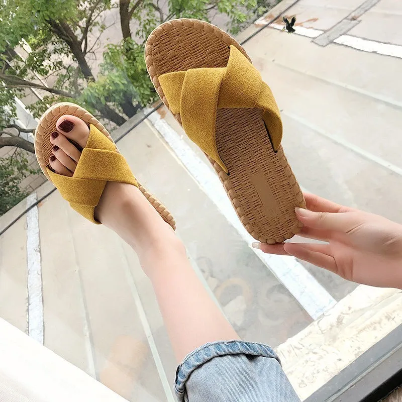 

Women Flat sandals black Summer Sandals Non-slip Slippers Thick Soles Flat Platform Female Floral Beach Shoes Flip Flops