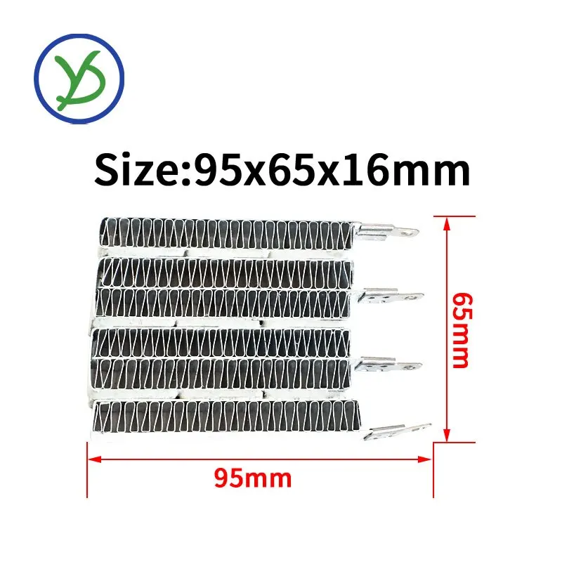 220V 900W Ptc Thermistor Conductive Industrial Heater Air Finned Heating Element With Stand Corrugated Strips 75B3 95*65*16mm