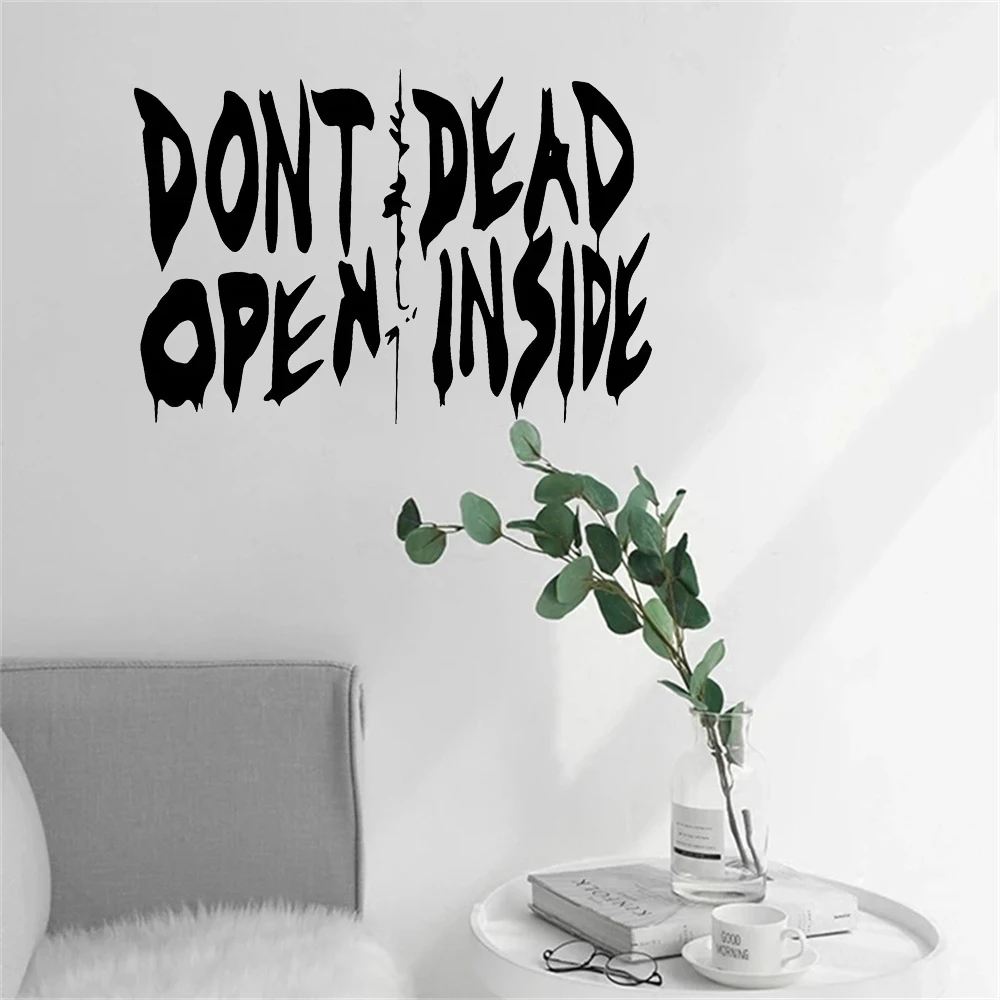 The Walking Dead Art Wall Decal Sticker Vinyl Home Decor Door Don't Open Dead Inside Quote Removable Interior Wallpaper