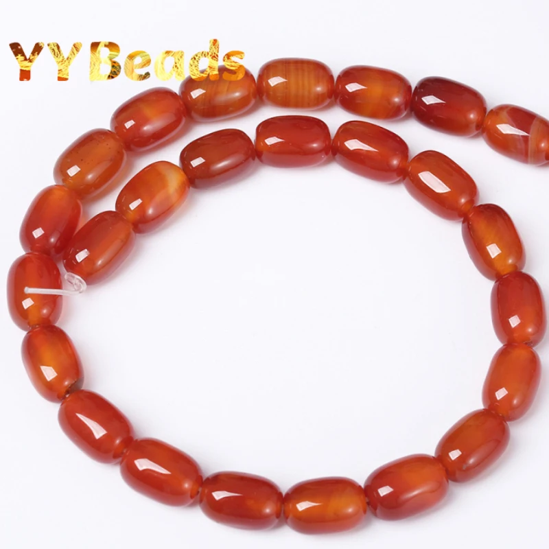 100% Natural Red Agates Drum Barrel Shape Beads 4x6mm 8x12mm Loose Charm Spacer Beads For Jewelry Making Bracelets Accessories