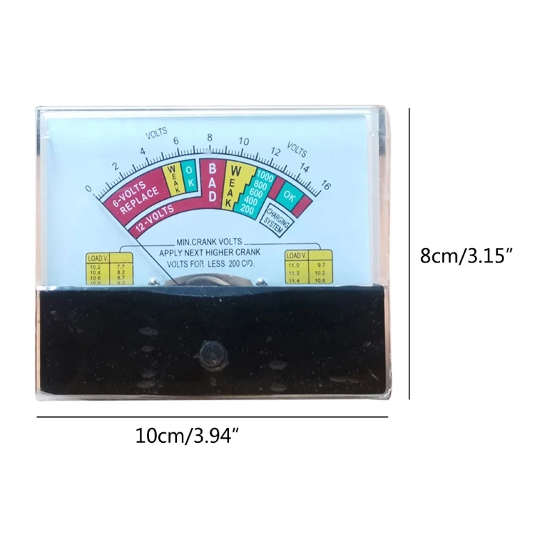 44C2 DC Voltmeter Analog Panel Voltage Meter Mechanical Pointer Type MINI Crank Volts Meter Voltmeter for battery 12V