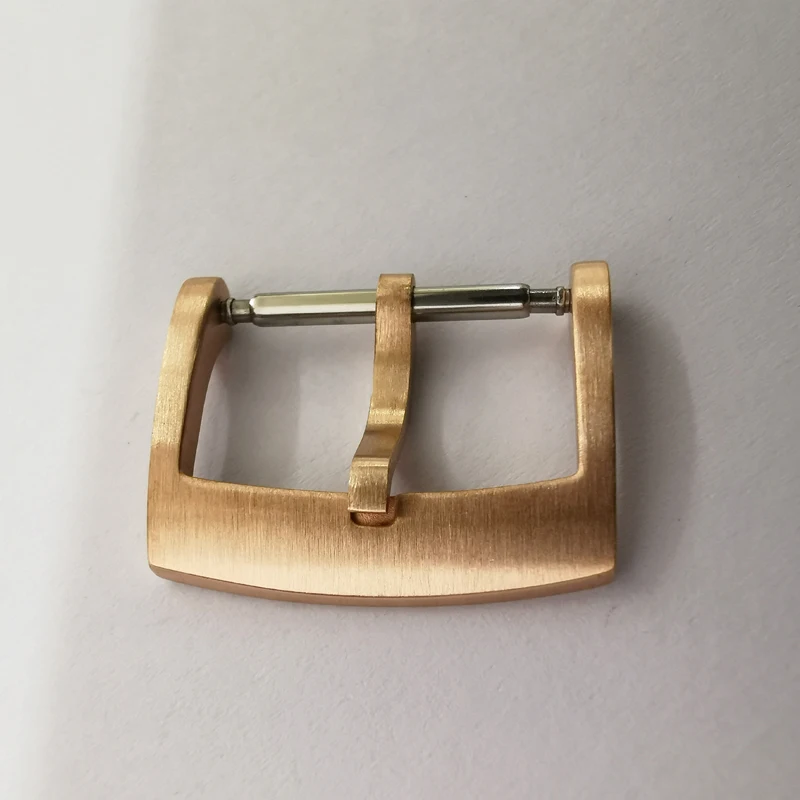 Cronos Solid Bronze CuSn Tongue Buckle Watch Parts Fully Brushed 18 20 22 mm 2.0 with Spring B