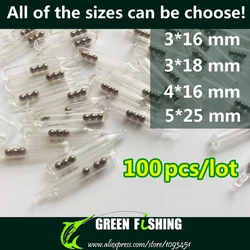 100pcs/lot 3mm/4mm/5mm Jig Fishing Lure Glass Rattles Insert Tube Rattles Shake Attract Fly Tie Tying Fishing rattle
