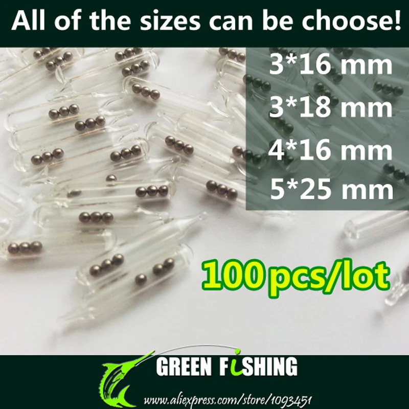 100pcs/lot 3mm/4mm/5mm Jig Fishing Lure Glass Rattles Insert Tube Rattles Shake Attract Fly Tie Tying Fishing rattle